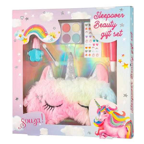 Einhorn Make-up Set + Schlafmaske 1 St.)