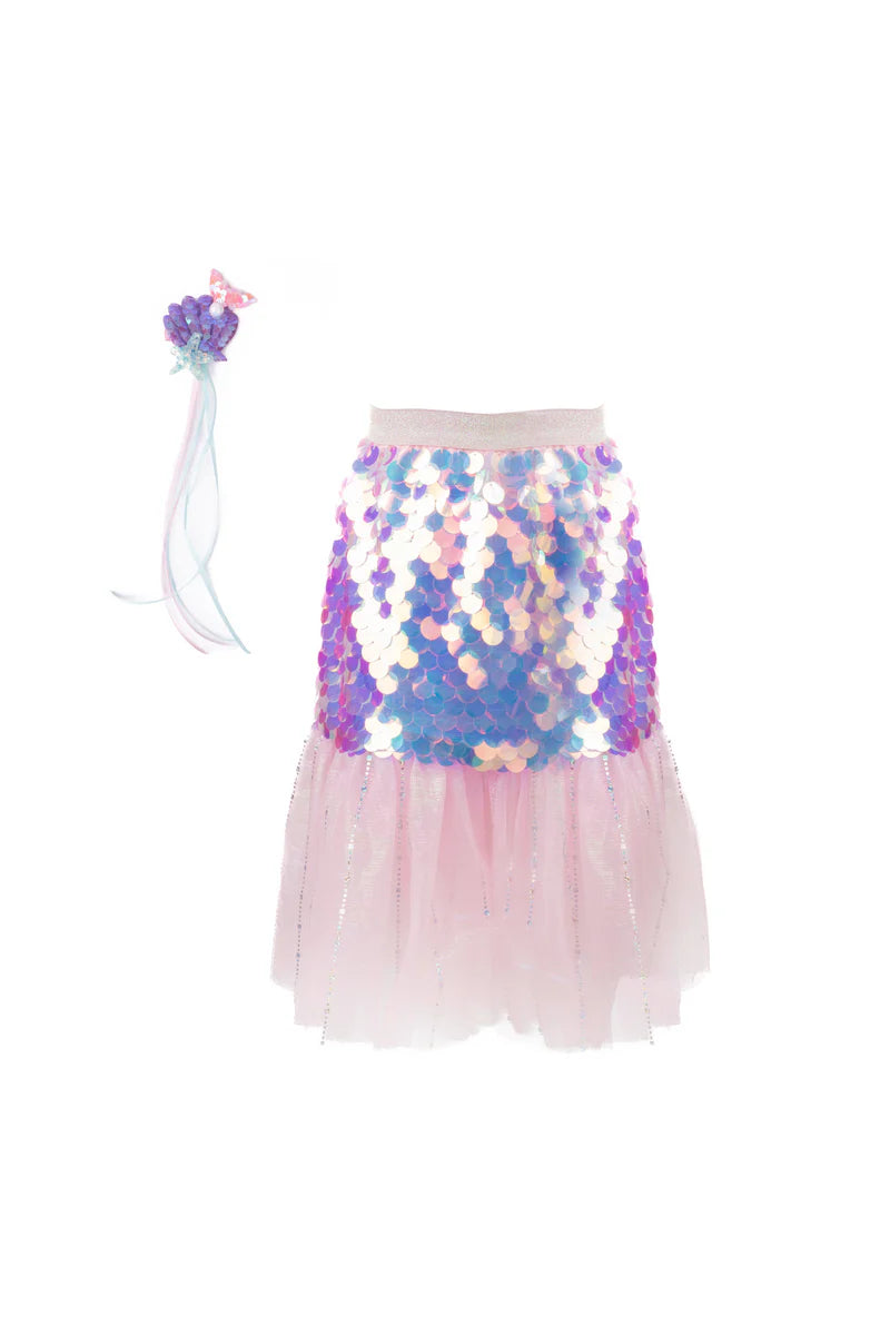 Meerjungfrauenrock Bling Bling mit Haarspange, rosa