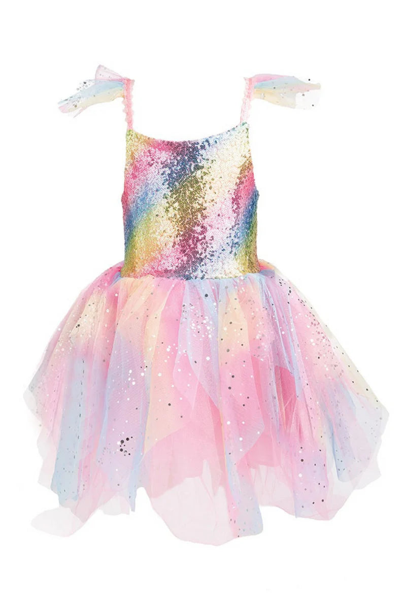Regenbogen-Feenkleid und Flügel