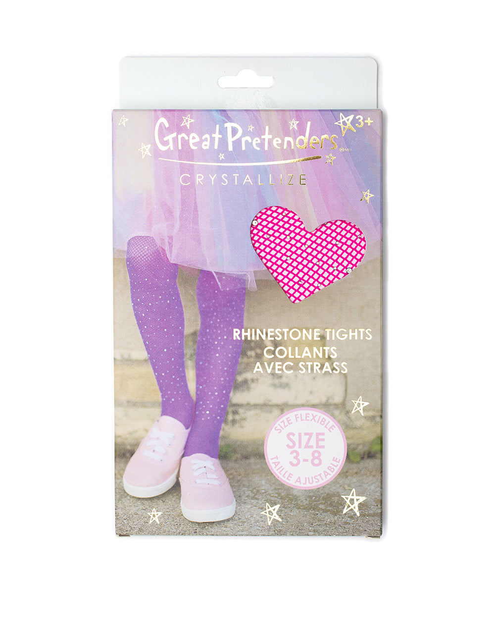 Fuchsiafarbene Strumpfhose mit Strasssteinen