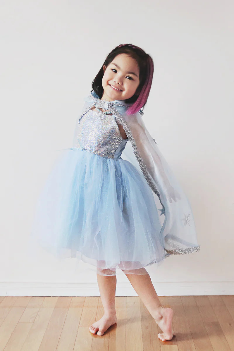 Prinzessinnenkleid Pailletten, blau