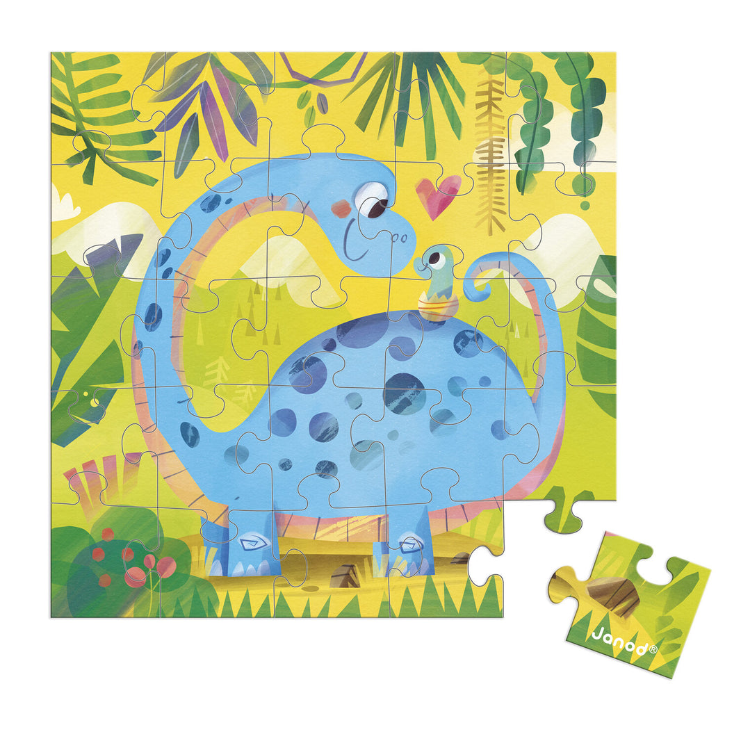 Puzzlekarte Dino Mama Baby