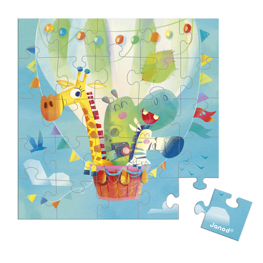 Puzzlespielkarte Ballonfahrt