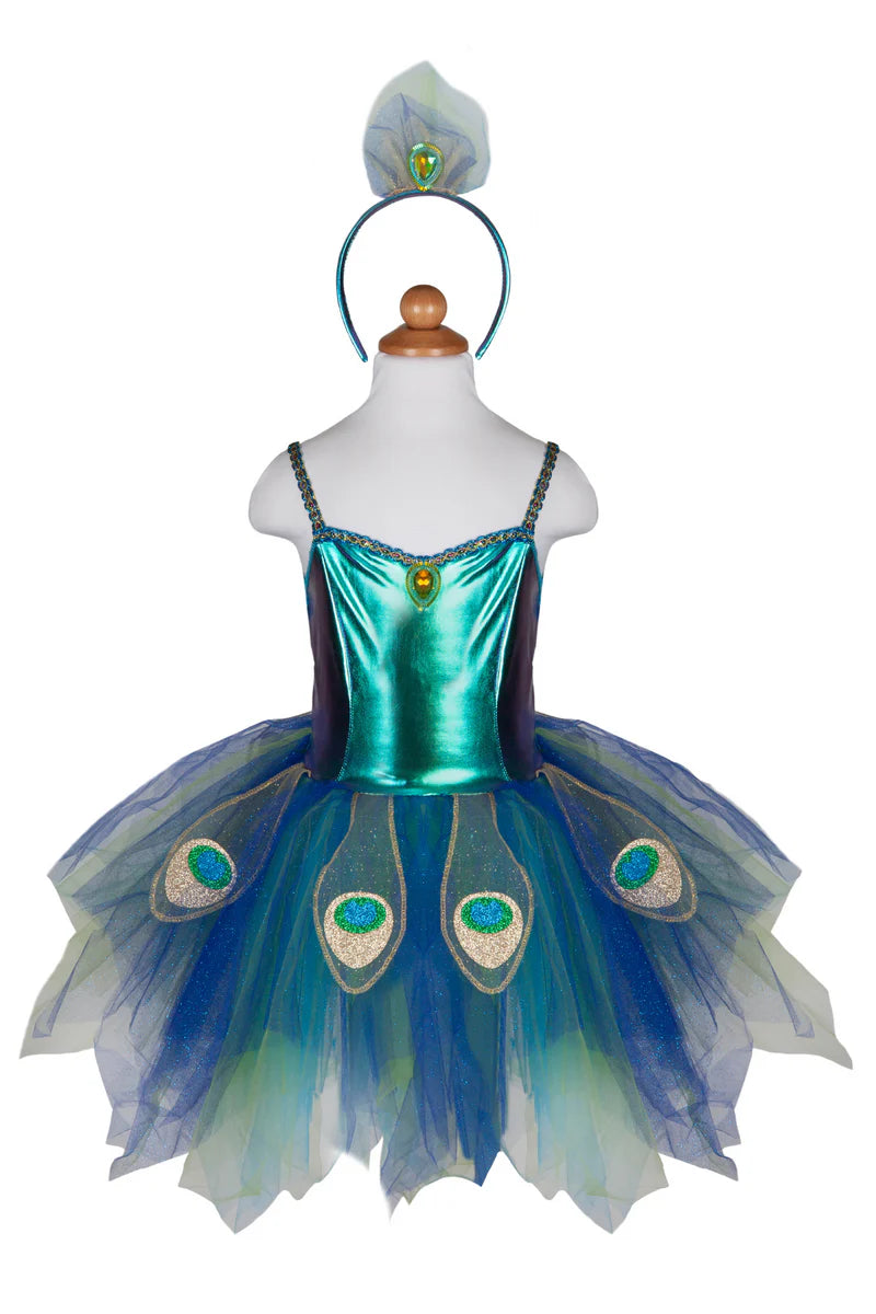 Hübsches Pfauenkleid und Stirnband