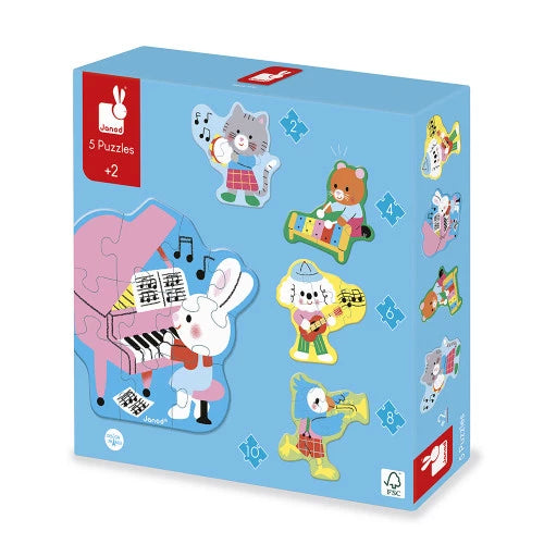 5 puzzles évolutifs Musique – Janod