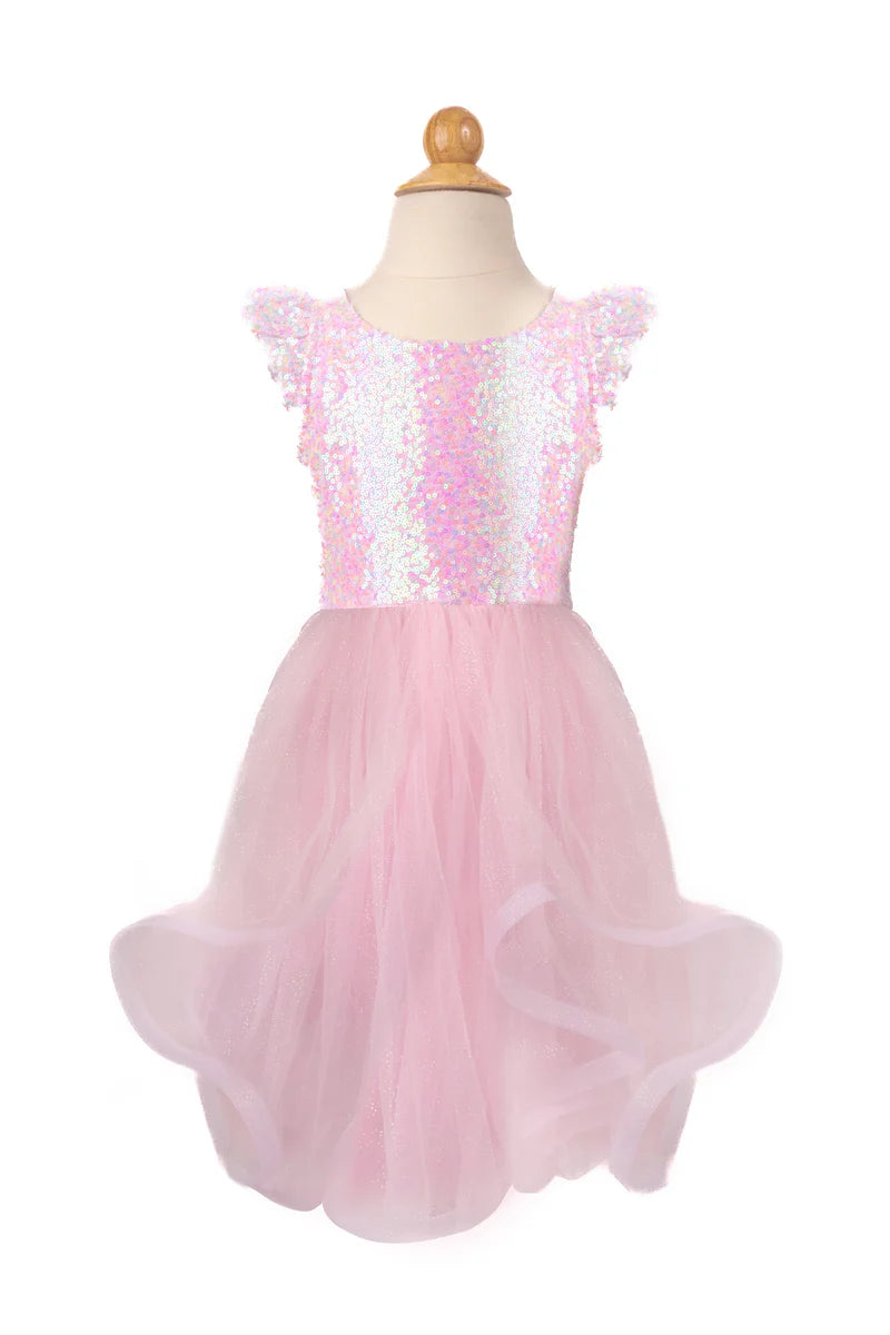 Rosa Pailletten-Twirl-Kleid