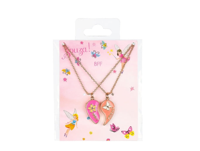 BFF-Geschenkset mit Herz, 2 Halsketten (2 St.)