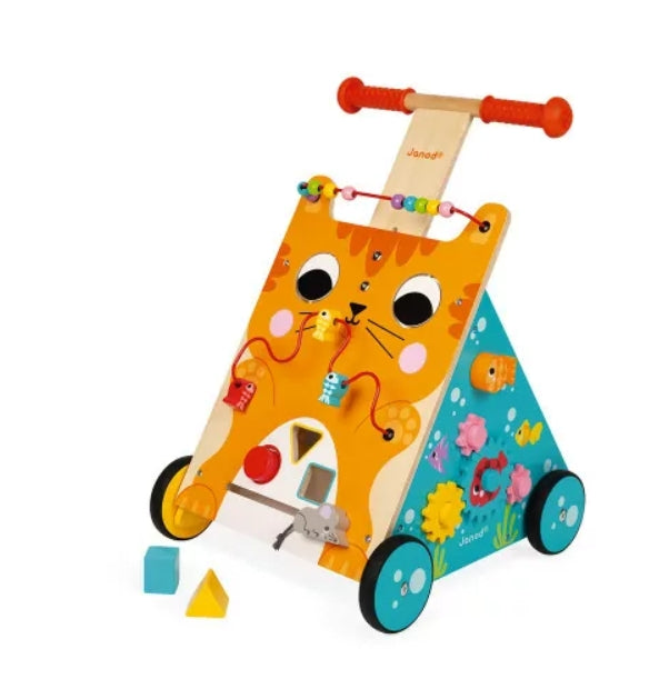 Multifunktionaler Spielwagen Katze (Holz)