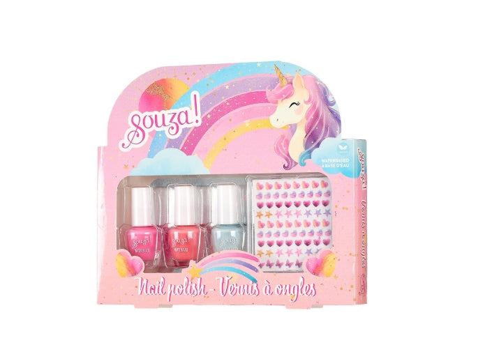 Set vernis à ongles & autocollants Licorne