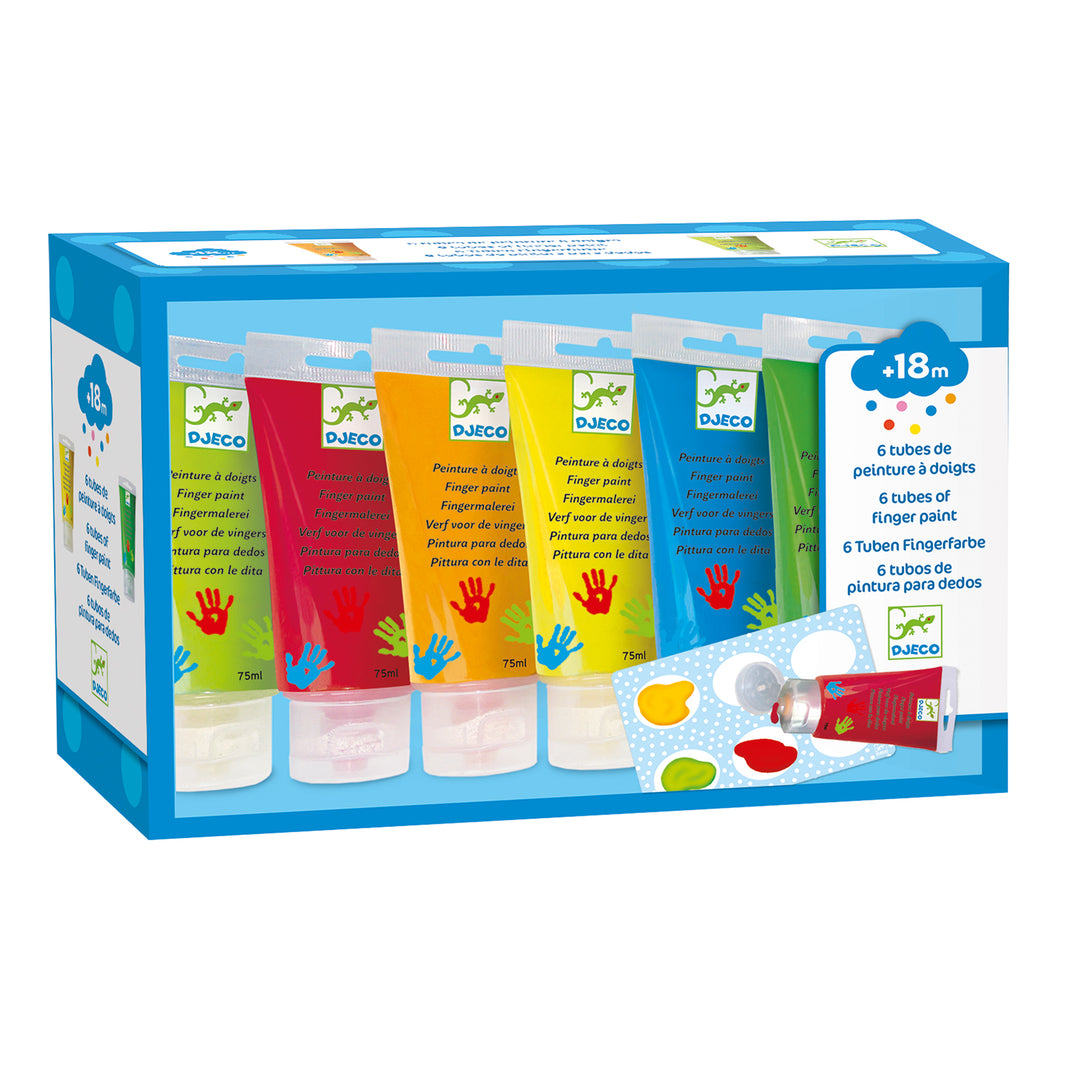 6 Tuben Fingermalfarbe