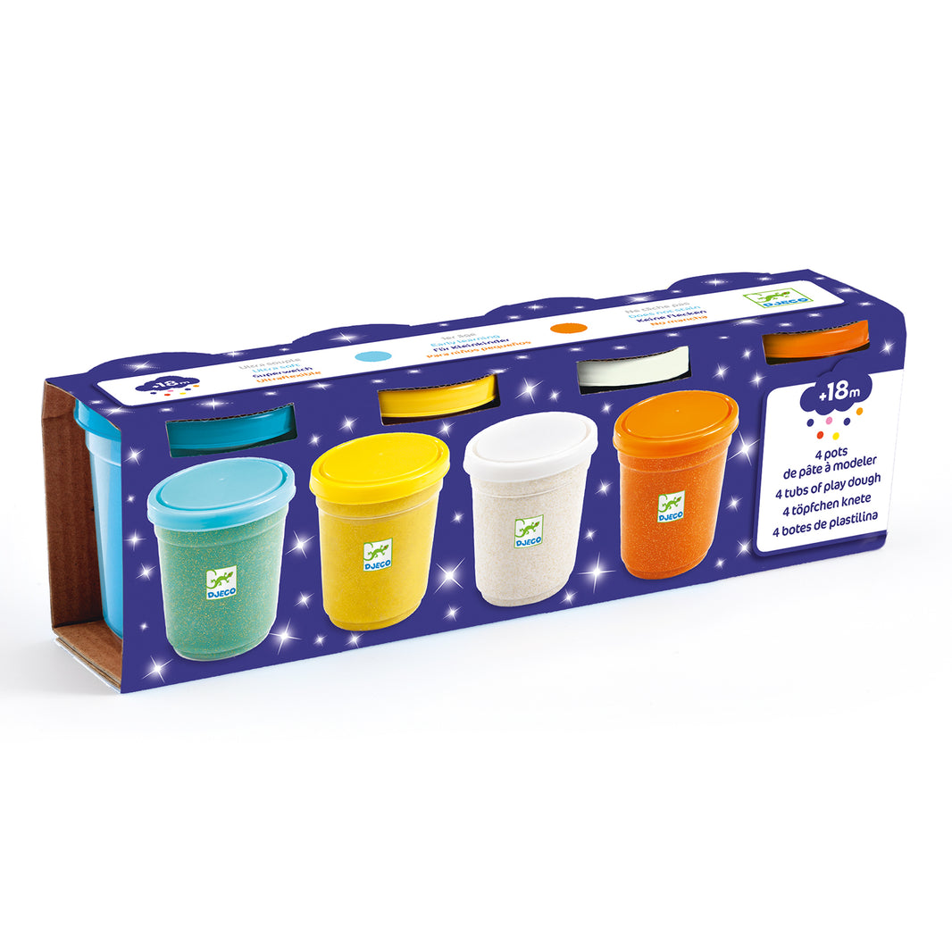 4 Dosen Knetmasse – Glitzer