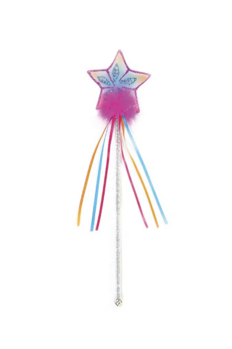 Funkelnder Regenbogen-Zauberstab, fuchsia