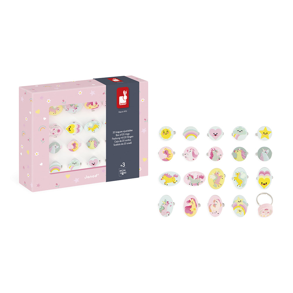 20 verstellbare Ringe – Einhorn