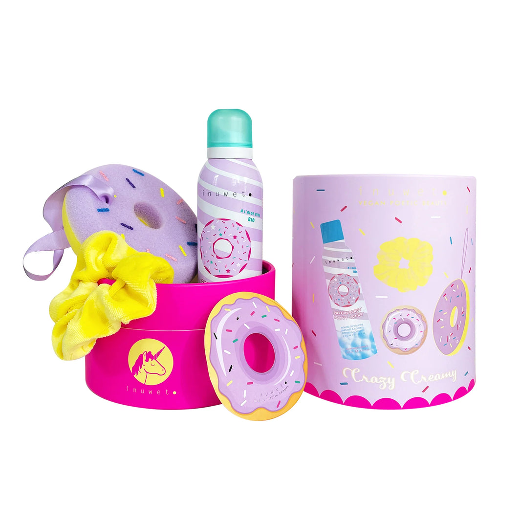 Duschschaum- und Zubehörset „Fun Bath Box“ – Donuts