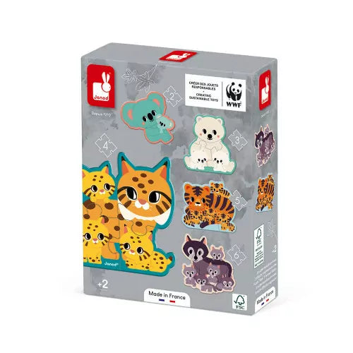 5 Tier-Puzzles Tiere 2-3-4-5-6 Puzzleteile