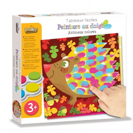 Einfache Bilder, Fingerfarben "Bunte Tiere"