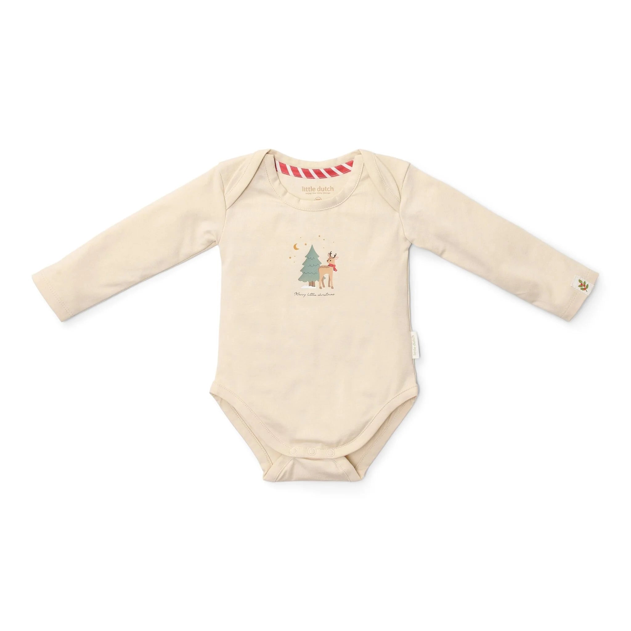 Lot de 2 bodies bébé Noël beige – Little Dutch