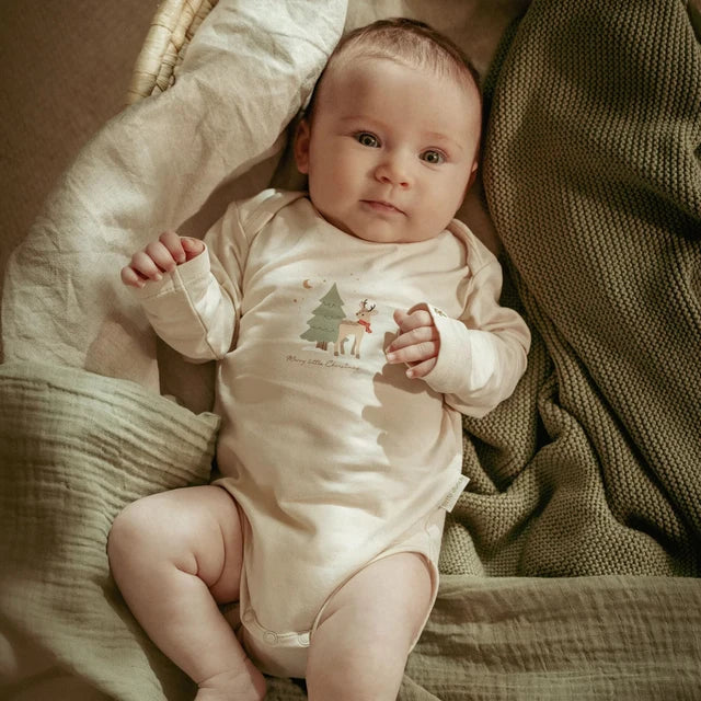 Lot de 2 bodies bébé Noël beige – Little Dutch