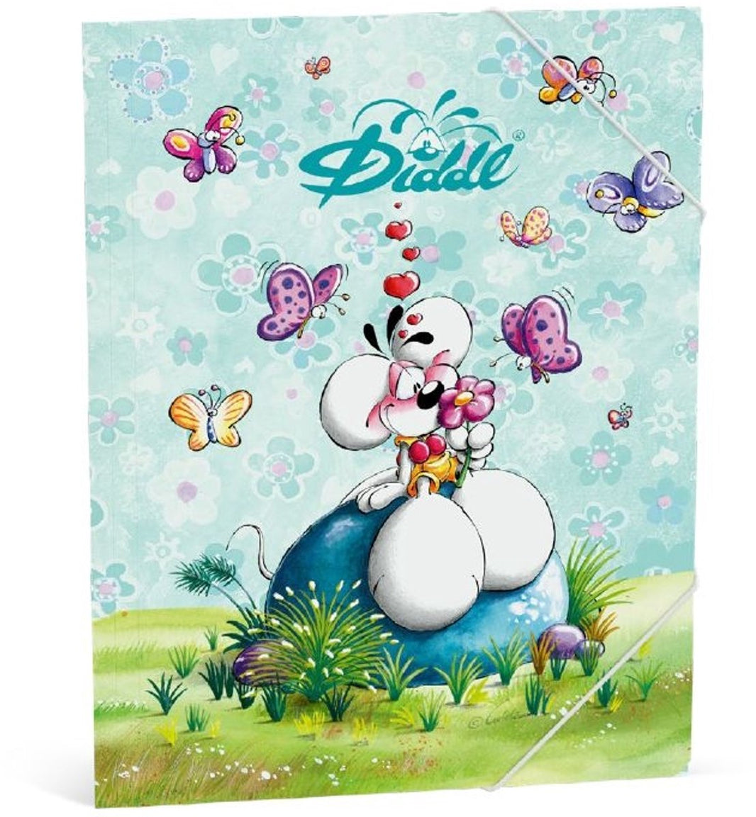 Pochette à élastiques - A4 - Diddl en turquoise