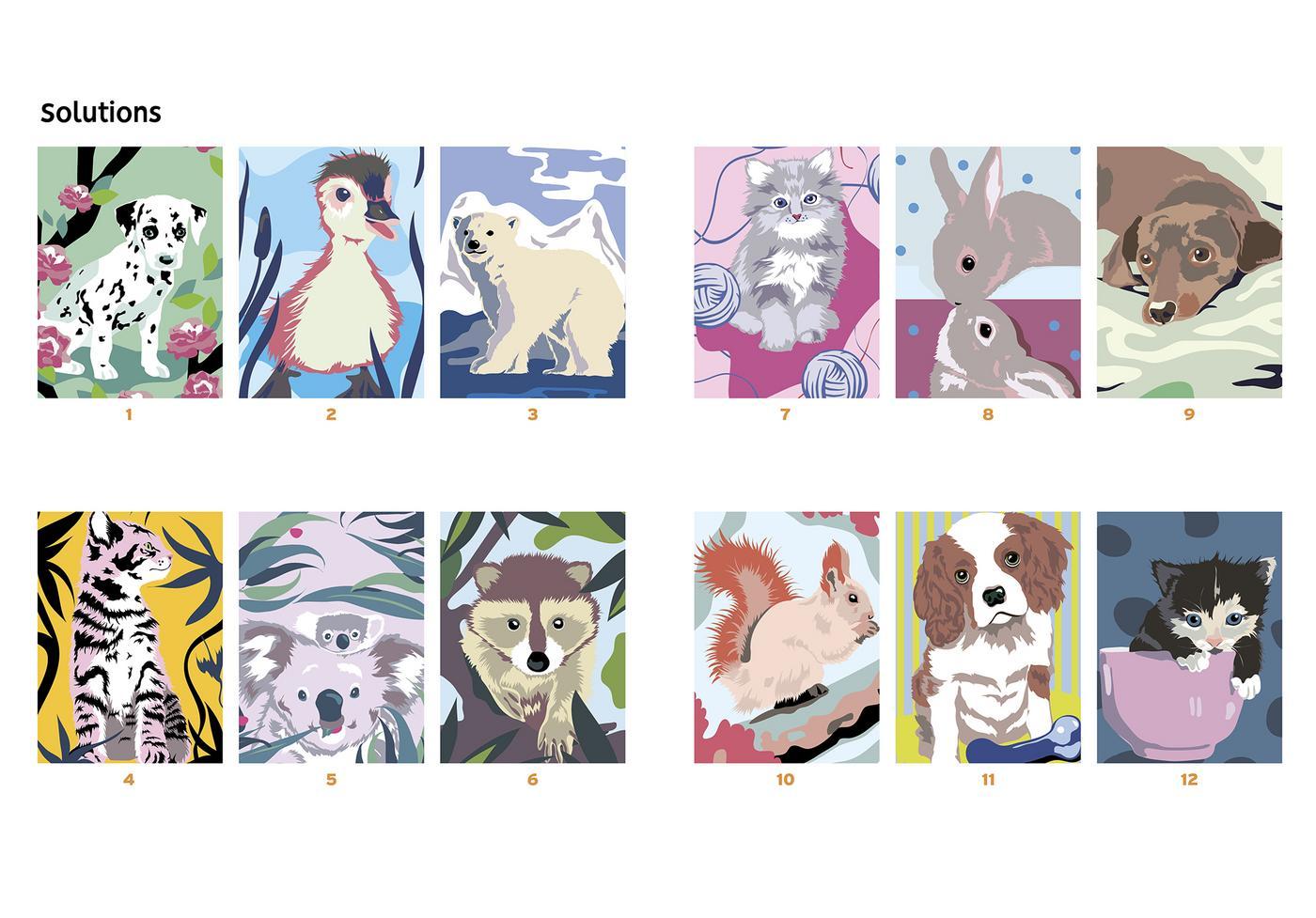 Coloriages mystères - Animaux adorables