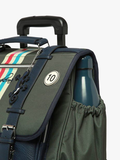 Cartable à roulettes enfant 2 compartiments Vintage Urban 38 cm - Caméléon