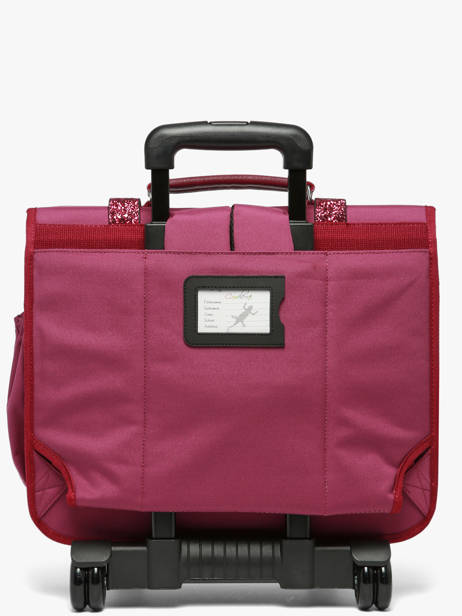 Cartable à roulettes enfant 2 compartiments Vintage fantasy 40 cm - Caméléon