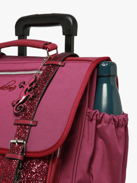 Cartable à roulettes enfant 2 compartiments Vintage fantasy 40 cm - Caméléon