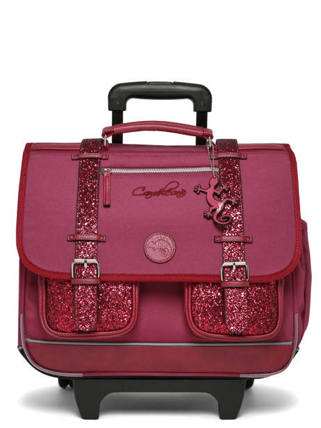 Cartable à roulettes enfant 2 compartiments Vintage fantasy 40 cm - Caméléon