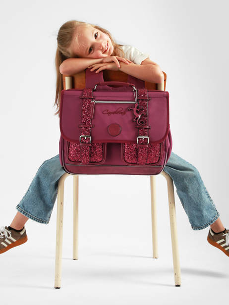 Cartable enfant 2 compartiments Vintage fantasy 38 cm - Caméléon
