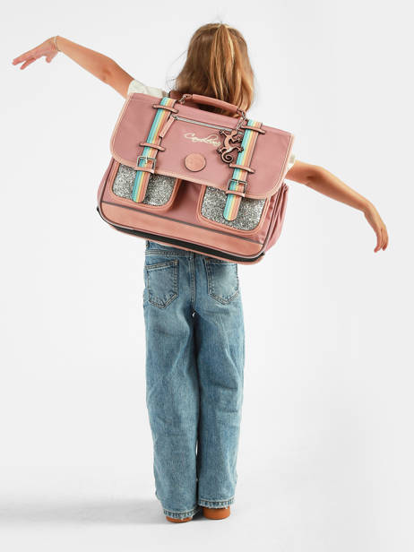 Cartable enfant 2 compartiments Vintage fantasy 38 cm - Caméléon