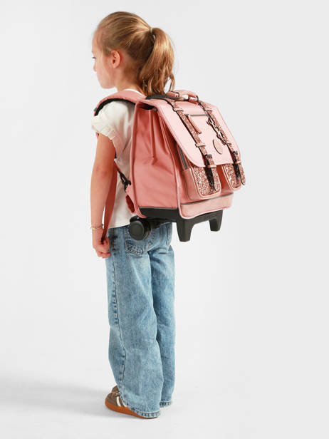 Kinder-Trolley-Schulranzen 2 Fächer Vintage Fantasy 38 cm - Caméléon