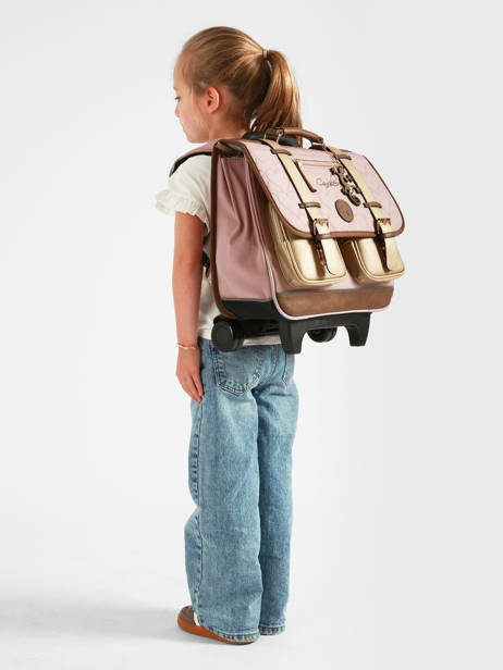 Schulranzen auf Rollen, 2 Fächer, Vintage Fantasy, 38 cm – Caméléon