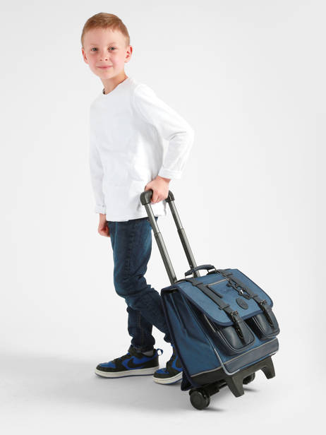 Schulranzen auf Rädern, für Kinder, 2 Fächer, Vintage Color, 38 cm – Caméléon