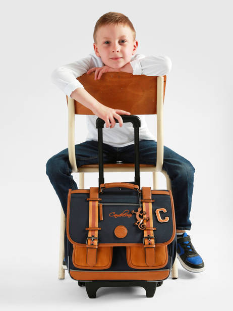 Schultrolley für Kinder, 2 Fächer, Vintage Urban 38 cm - Caméléon
