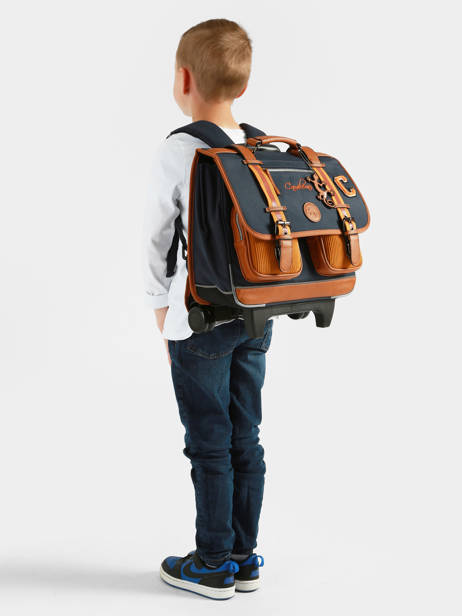 Cartable à roulettes enfant 2 compartiments Vintage Urban 38 cm - Caméléon