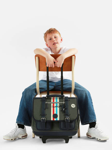 Cartable à roulettes enfant 2 compartiments Vintage Urban 38 cm - Caméléon