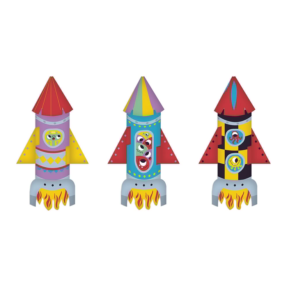 Kit Créatif - 10 Fusées en Papier à Créer