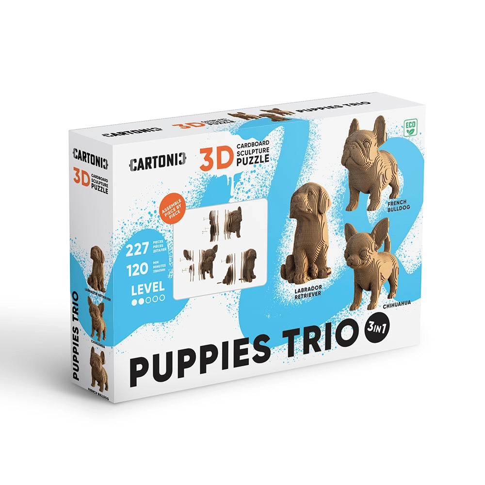 Chiots Trio Puzzle 3D Modèle en Carton