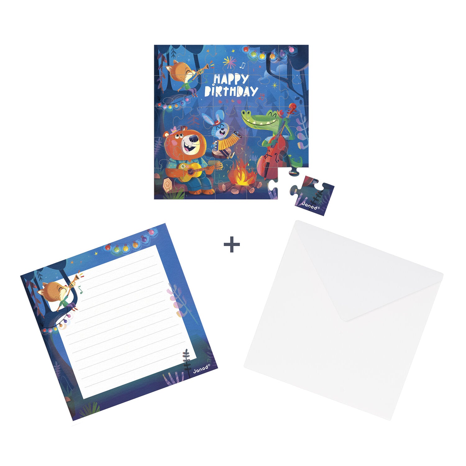 Carte puzzle anniversaire foret