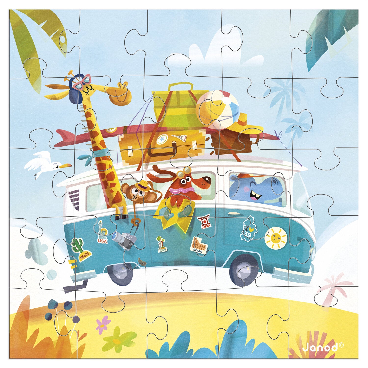 Carte puzzle road trip
