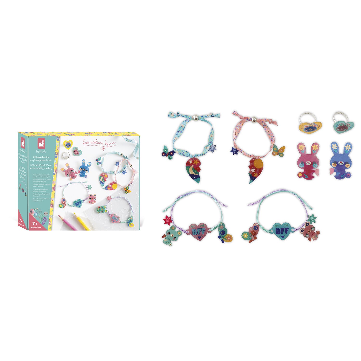 8 bijoux d'amitié plastique fou à créer