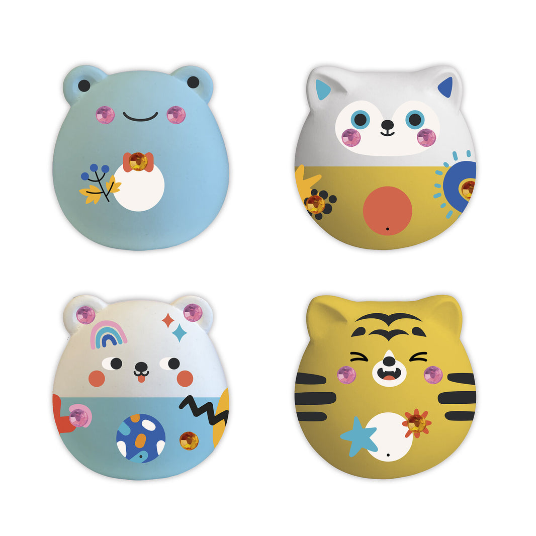 4 Figurines en plâtre à décorer