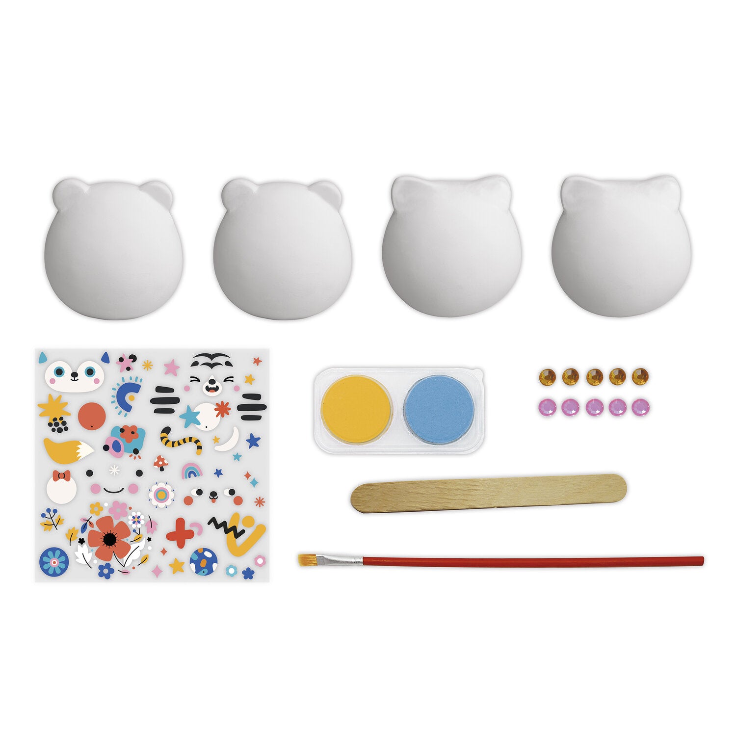 4 Figurines en plâtre à décorer