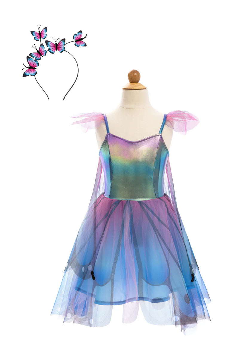 Robe papillon bleue avec ailes et bandeau
