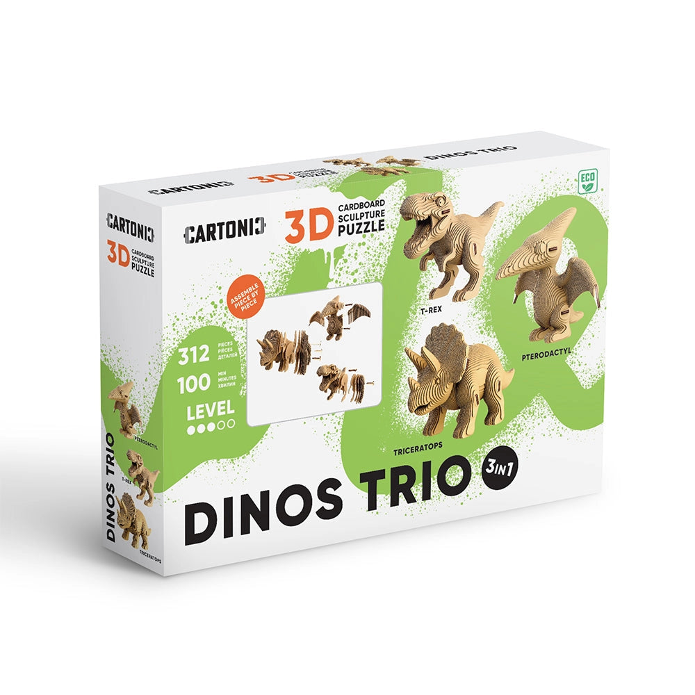 Dinos Trio Puzzle 3D Modèle en Carton