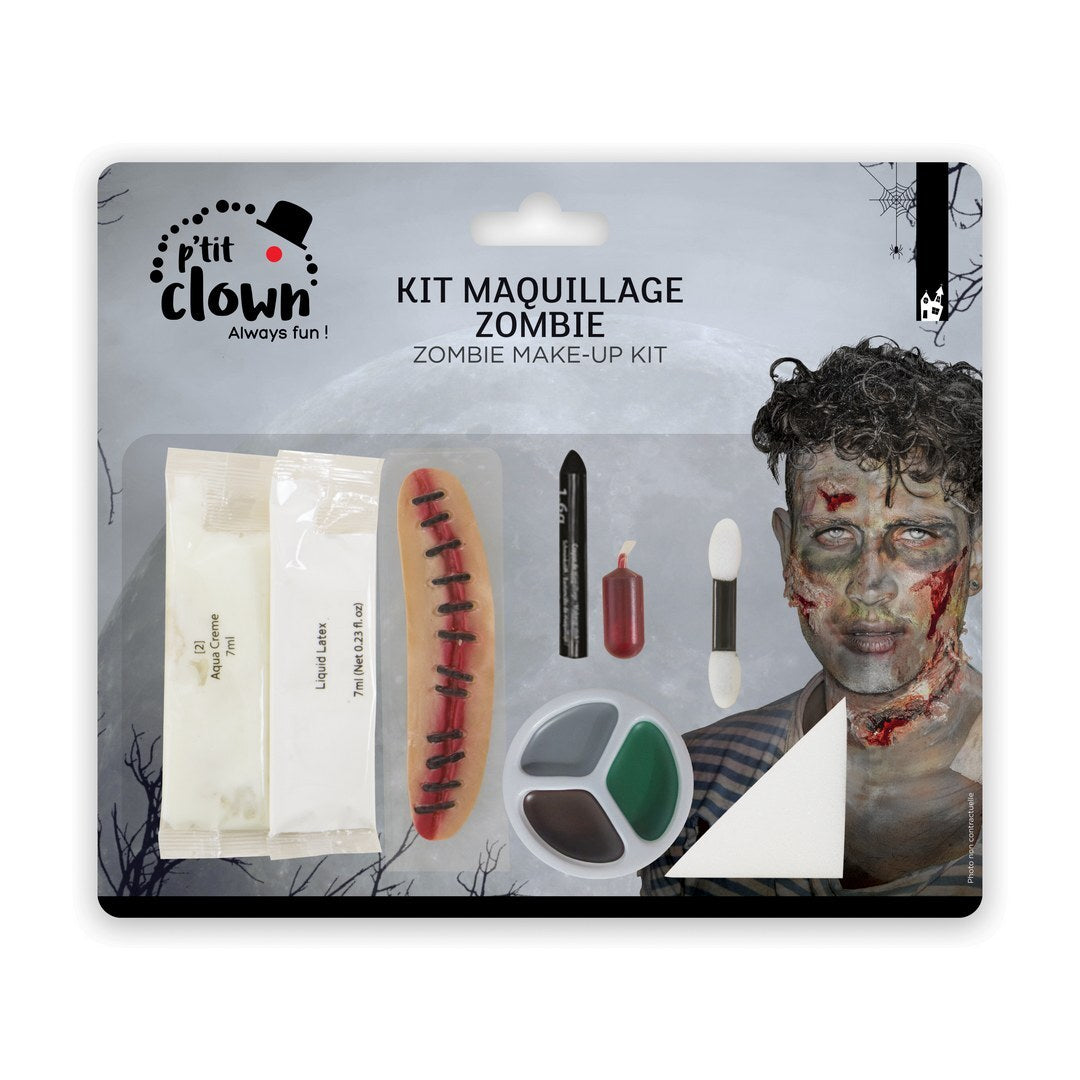 Kit maquillage Zombie avec cicatrice - P’tit Clown