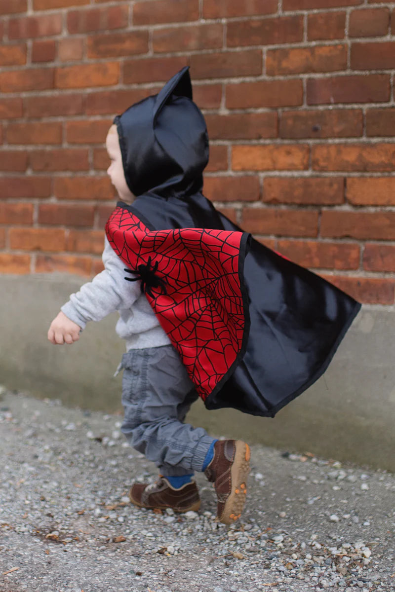 Cape réversible d’araignée et de chauve-souris pour bébé/tout-petit