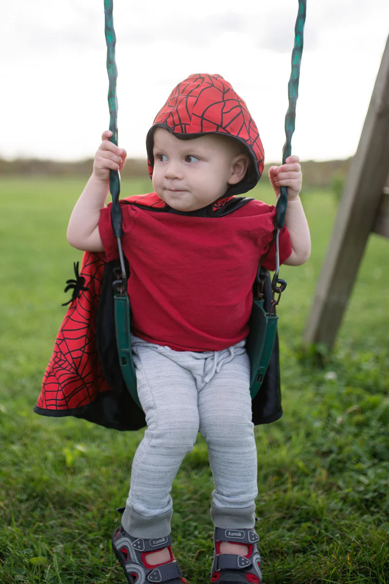 Cape réversible d’araignée et de chauve-souris pour bébé/tout-petit