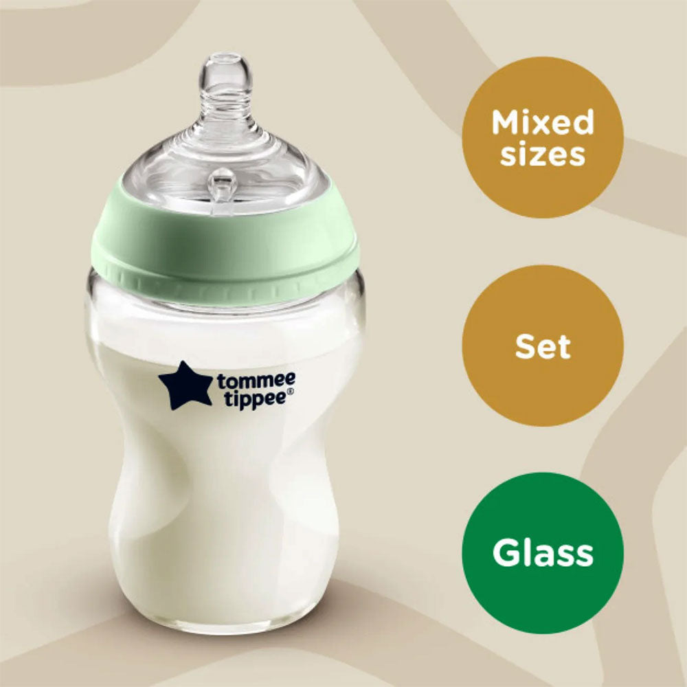 Biberon en verre kit de naissance Natural Start, 150ml et 260ml