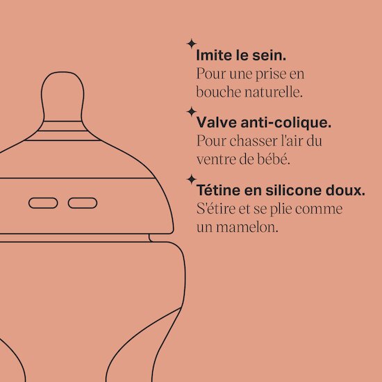 Biberon Natural start +3mois, 340ml - Lot de 2